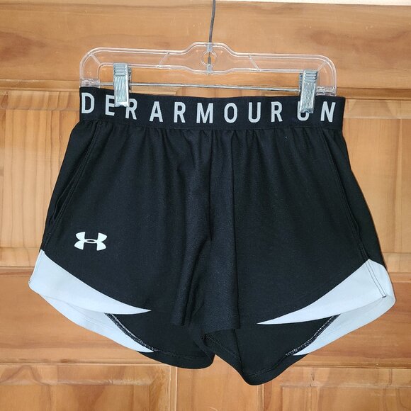 Under Armour Black/White Loose Heatgear Shorts - Picture 1 of 2